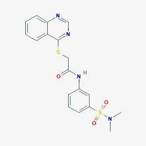 molecular formula C18H18N4O3S2 B1226166 N-[3-(dimethylsulfamoyl)phenyl]-2-(4-quinazolinylthio)acetamide 