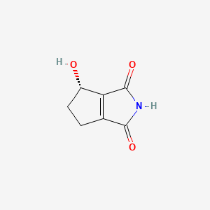 molecular formula C7H7NO3 B1226175 Cyclopenta(c)pyrrole-1,3(2H,4H)-dione, 5,6-dihydro-4-hydroxy-, (+)- CAS No. 50988-16-4