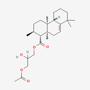 molecular formula C25H40O5 B1226178 3-(Acetyloxy)-2-hydroxypropyl 2,4a,8,8,10a-pentamethyl-1,2,3,4,4a,4b,5,6,7,8,10,10a-dodecahydrophenanthrene-1-carboxylate 
