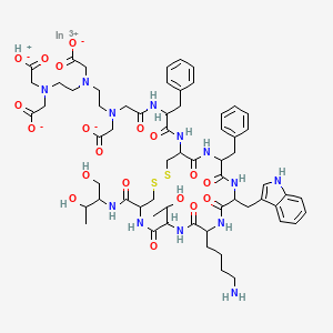 molecular formula C63H84InN13O19S2 B1226180 Indium In 111 pentetreotide CAS No. 159201-00-0