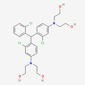 molecular formula C27H31Cl3N2O4 B1226187 2-[4-[[4-[双(2-羟乙基)氨基]-2-氯苯基]-(2-氯苯基)甲基]-3-氯-N-(2-羟乙基)苯胺基]乙醇 