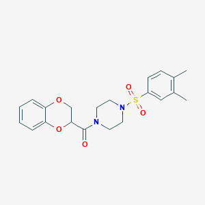 molecular formula C21H24N2O5S B1226193 2,3-Dihydro-1,4-benzodioxin-3-yl-[4-(3,4-dimethylphenyl)sulfonyl-1-piperazinyl]methanone 