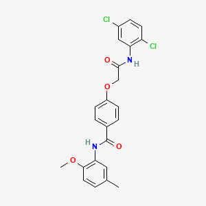 molecular formula C23H20Cl2N2O4 B1226196 4-[2-(2,5-二氯苯胺)-2-氧代乙氧基]-N-(2-甲氧基-5-甲基苯基)苯甲酰胺 