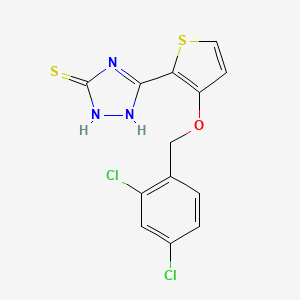 molecular formula C13H9Cl2N3OS2 B1226199 5-{3-[(2,4-dichlorobenzyl)oxy]-2-thienyl}-4H-1,2,4-triazole-3-thiol CAS No. 339008-21-8