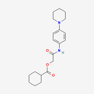 molecular formula C20H28N2O3 B1226213 Cyclohexanecarboxylic acid [2-oxo-2-[4-(1-piperidinyl)anilino]ethyl] ester 
