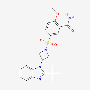 5-{[3-(2-tert-butyl-1H-1,3-benzodiazol-1-yl)azetidin-1-yl]sulfonyl}-2-methoxybenzamide