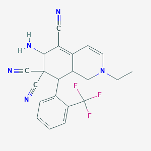 6-Amino-2-ethyl-8-[2-(trifluoromethyl)phenyl]-1,6,8,8a-tetrahydroisoquinoline-5,7,7-tricarbonitrile