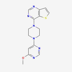 4-Methoxy-6-(4-{thieno[3,2-d]pyrimidin-4-yl}piperazin-1-yl)pyrimidine