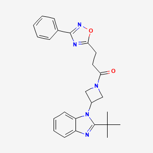 1-[3-(2-tert-butyl-1H-1,3-benzodiazol-1-yl)azetidin-1-yl]-3-(3-phenyl-1,2,4-oxadiazol-5-yl)propan-1-one