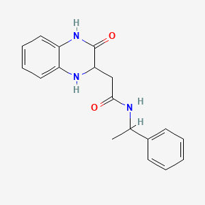 2-(3-oxo-2,4-dihydro-1H-quinoxalin-2-yl)-N-(1-phenylethyl)acetamide