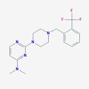 N,N-dimethyl-2-(4-{[2-(trifluoromethyl)phenyl]methyl}piperazin-1-yl)pyrimidin-4-amine