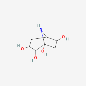 molecular formula C7H13NO4 B1226241 8-氮杂双环[3.2.1]辛烷-1,2,3,6-四醇 