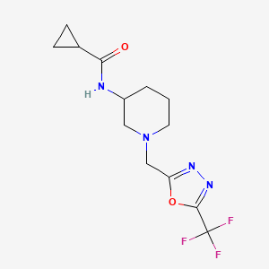 N-(1-{[5-(trifluoromethyl)-1,3,4-oxadiazol-2-yl]methyl}piperidin-3-yl)cyclopropanecarboxamide