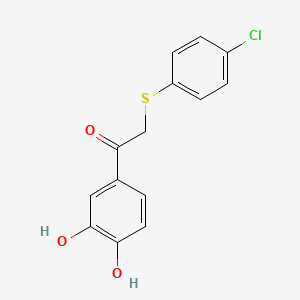 2-(4-Chlorophenyl)sulfanyl-1-(3,4-dihydroxyphenyl)ethanone