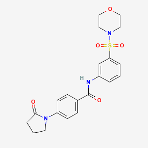 molecular formula C21H23N3O5S B1226244 N-[3-(4-吗啉基磺酰基)苯基]-4-(2-氧代-1-吡咯烷基)苯甲酰胺 