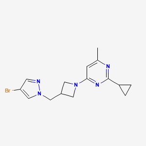 4-{3-[(4-bromo-1H-pyrazol-1-yl)methyl]azetidin-1-yl}-2-cyclopropyl-6-methylpyrimidine