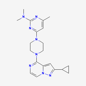 4-(4-{2-cyclopropylpyrazolo[1,5-a]pyrazin-4-yl}piperazin-1-yl)-N,N,6-trimethylpyrimidin-2-amine