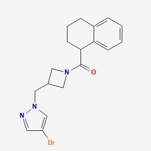 4-bromo-1-{[1-(1,2,3,4-tetrahydronaphthalene-1-carbonyl)azetidin-3-yl]methyl}-1H-pyrazole