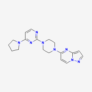 2-(4-{Pyrazolo[1,5-a]pyrimidin-5-yl}piperazin-1-yl)-4-(pyrrolidin-1-yl)pyrimidine