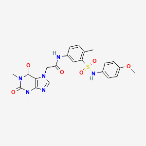 molecular formula C23H24N6O6S B1226250 2-(1,3-dimethyl-2,6-dioxo-7-purinyl)-N-[3-[(4-methoxyphenyl)sulfamoyl]-4-methylphenyl]acetamide 