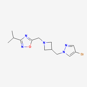 5-({3-[(4-bromo-1H-pyrazol-1-yl)methyl]azetidin-1-yl}methyl)-3-(propan-2-yl)-1,2,4-oxadiazole