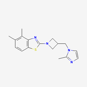 4,5-dimethyl-2-{3-[(2-methyl-1H-imidazol-1-yl)methyl]azetidin-1-yl}-1,3-benzothiazole