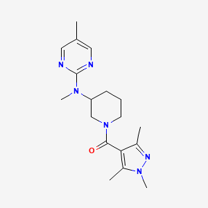 N,5-dimethyl-N-[1-(1,3,5-trimethyl-1H-pyrazole-4-carbonyl)piperidin-3-yl]pyrimidin-2-amine