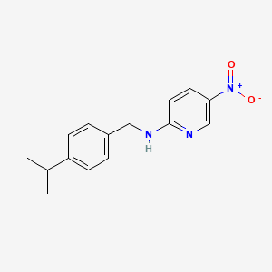 molecular formula C15H17N3O2 B1226252 5-硝基-N-[(4-异丙基苯基)甲基]-2-吡啶胺 