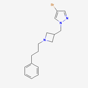 4-bromo-1-{[1-(3-phenylpropyl)azetidin-3-yl]methyl}-1H-pyrazole