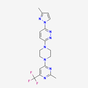 2-methyl-4-{4-[6-(3-methyl-1H-pyrazol-1-yl)pyridazin-3-yl]piperazin-1-yl}-6-(trifluoromethyl)pyrimidine