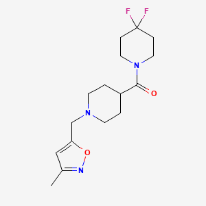 4,4-Difluoro-1-{1-[(3-methyl-1,2-oxazol-5-yl)methyl]piperidine-4-carbonyl}piperidine