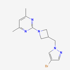 2-{3-[(4-bromo-1H-pyrazol-1-yl)methyl]azetidin-1-yl}-4,6-dimethylpyrimidine