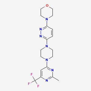 4-(6-{4-[2-Methyl-6-(trifluoromethyl)pyrimidin-4-yl]piperazin-1-yl}pyridazin-3-yl)morpholine