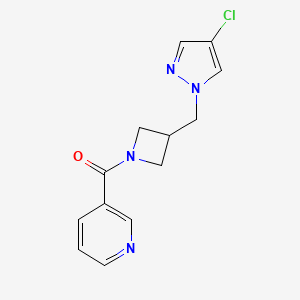 3-{3-[(4-chloro-1H-pyrazol-1-yl)methyl]azetidine-1-carbonyl}pyridine