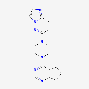 1-{5H,6H,7H-cyclopenta[d]pyrimidin-4-yl}-4-{imidazo[1,2-b]pyridazin-6-yl}piperazine