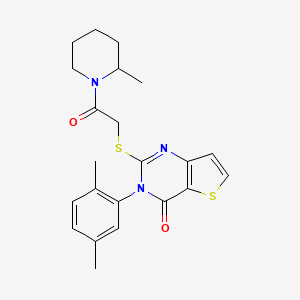 3-(2,5-dimethylphenyl)-2-{[2-(2-methylpiperidin-1-yl)-2-oxoethyl]sulfanyl}thieno[3,2-d]pyrimidin-4(3H)-one