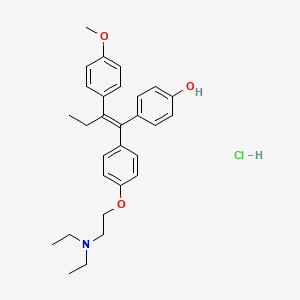 molecular formula C29H36ClNO3 B1226260 p-(1-(p-(2-(Diethylamino)ethoxy)phenyl)-2-(p-methoxyphenyl)-1-butenyl)phenol hydrochloride CAS No. 42576-23-8