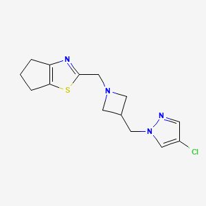 4-chloro-1-{[1-({4H,5H,6H-cyclopenta[d][1,3]thiazol-2-yl}methyl)azetidin-3-yl]methyl}-1H-pyrazole