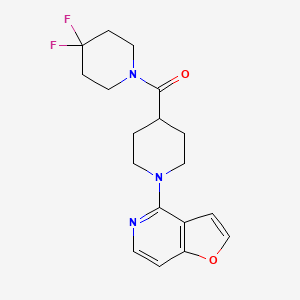 4-(4,4-Difluoropiperidine-1-carbonyl)-1-{furo[3,2-c]pyridin-4-yl}piperidine