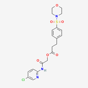 molecular formula C20H22ClN3O6S B1226272 3-[4-(4-Morpholinylsulfonyl)phenyl]propanoic acid [2-[(5-chloro-2-pyridinyl)amino]-2-oxoethyl] ester 