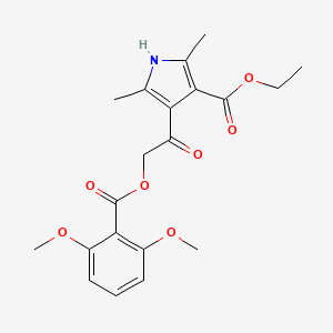 molecular formula C20H23NO7 B1226273 4-[2-[(2,6-二甲氧基苯基)-氧代甲氧基]-1-氧代乙基]-2,5-二甲基-1H-吡咯-3-羧酸乙酯 