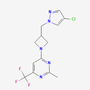 4-{3-[(4-chloro-1H-pyrazol-1-yl)methyl]azetidin-1-yl}-2-methyl-6-(trifluoromethyl)pyrimidine