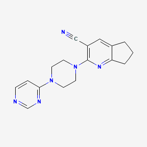 2-[4-(pyrimidin-4-yl)piperazin-1-yl]-5H,6H,7H-cyclopenta[b]pyridine-3-carbonitrile