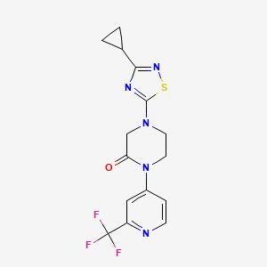 4-(3-Cyclopropyl-1,2,4-thiadiazol-5-yl)-1-[2-(trifluoromethyl)pyridin-4-yl]piperazin-2-one