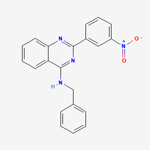 molecular formula C21H16N4O2 B1226288 2-(3-硝基苯基)-N-(苯甲基)-4-喹唑啉胺 
