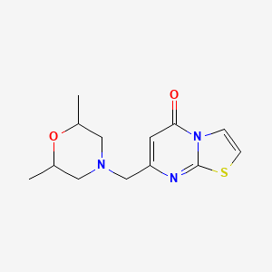 molecular formula C13H17N3O2S B1226289 7-[(2,6-Dimethyl-4-morpholinyl)methyl]-5-thiazolo[3,2-a]pyrimidinone 