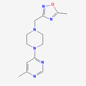 4-Methyl-6-{4-[(5-methyl-1,2,4-oxadiazol-3-yl)methyl]piperazin-1-yl}pyrimidine