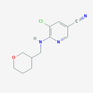 5-Chloro-6-{[(oxan-3-yl)methyl]amino}pyridine-3-carbonitrile