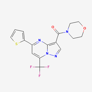 molecular formula C16H13F3N4O2S B1226293 4-Morpholinyl-[5-thiophen-2-yl-7-(trifluoromethyl)-3-pyrazolo[1,5-a]pyrimidinyl]methanone 