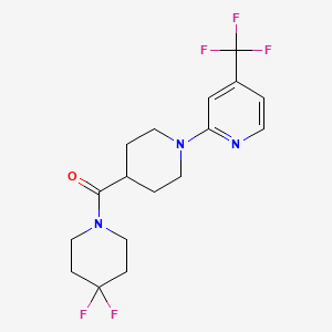 molecular formula C17H20F5N3O B12262931 2-[4-(4,4-Difluoropiperidine-1-carbonyl)piperidin-1-yl]-4-(trifluoromethyl)pyridine 